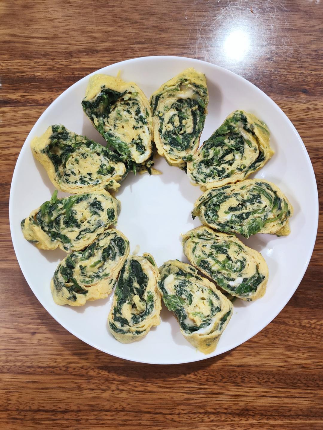 菠菜芝士煎蛋卷