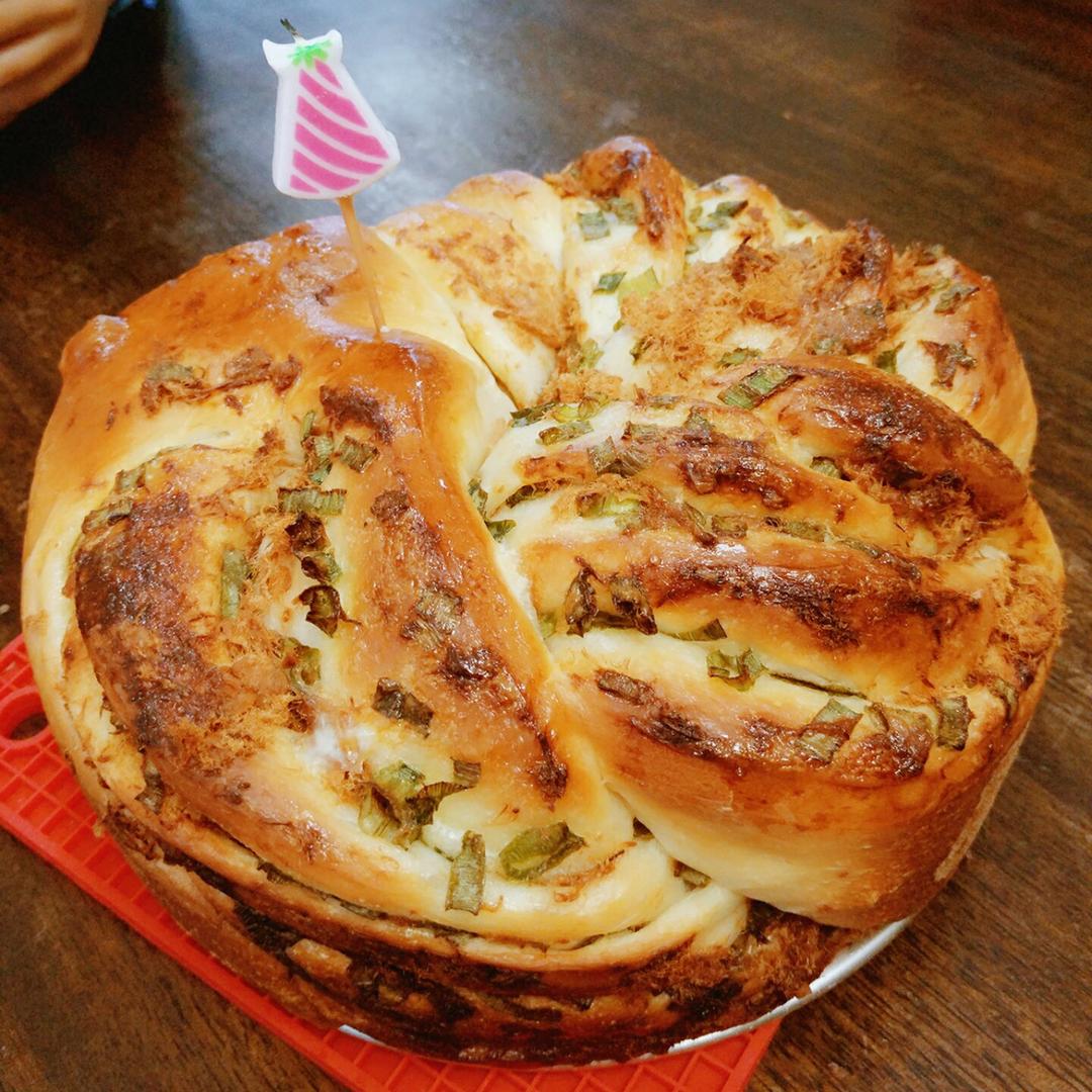 香葱肉松手撕吐司