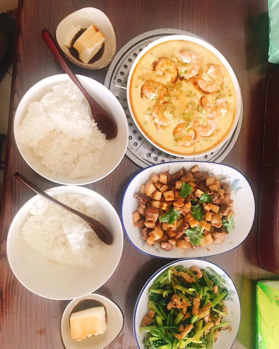 虾仁豆腐蒸水蛋