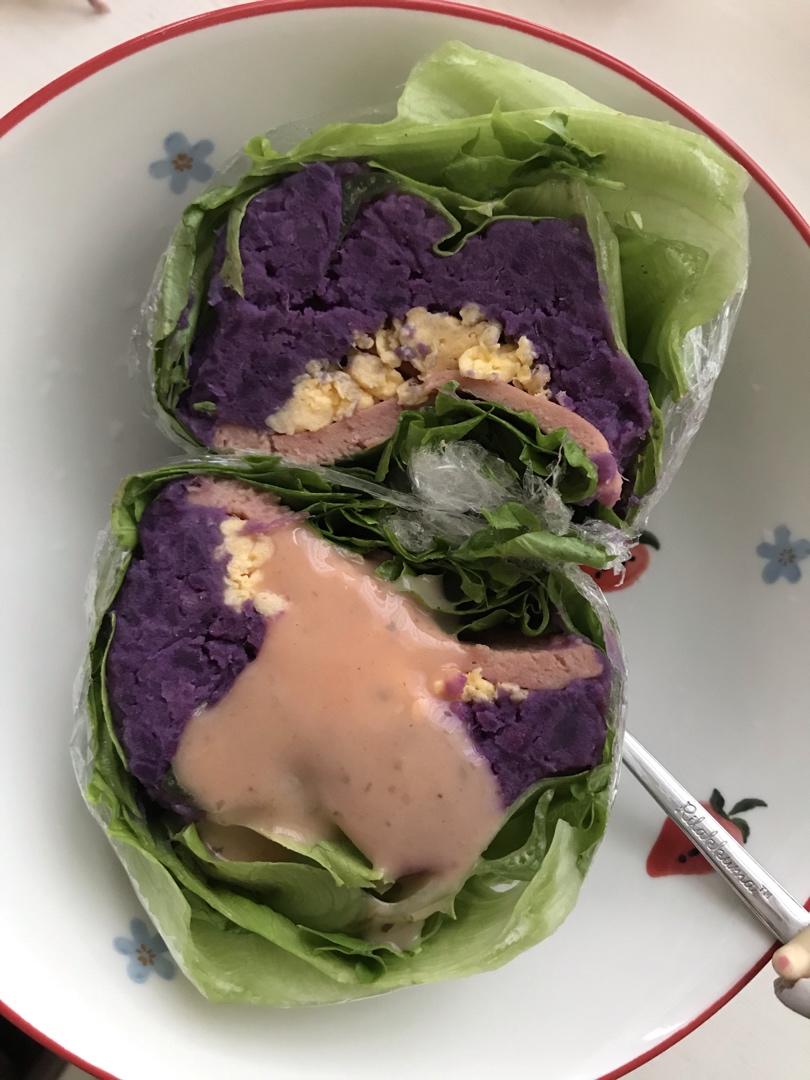 快手减脂紫薯菜包