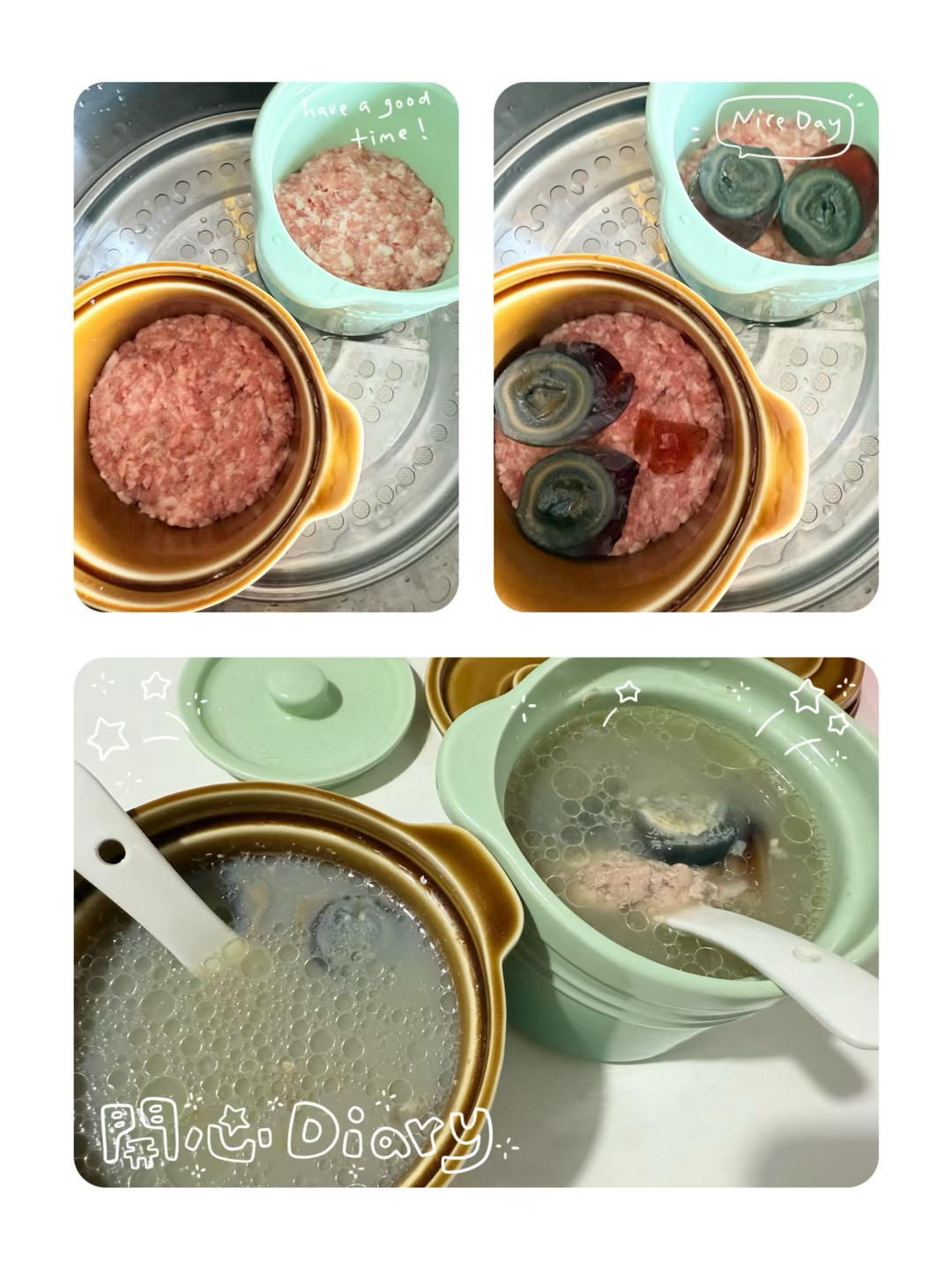 皮蛋肉饼汤（简易版瓦罐汤）