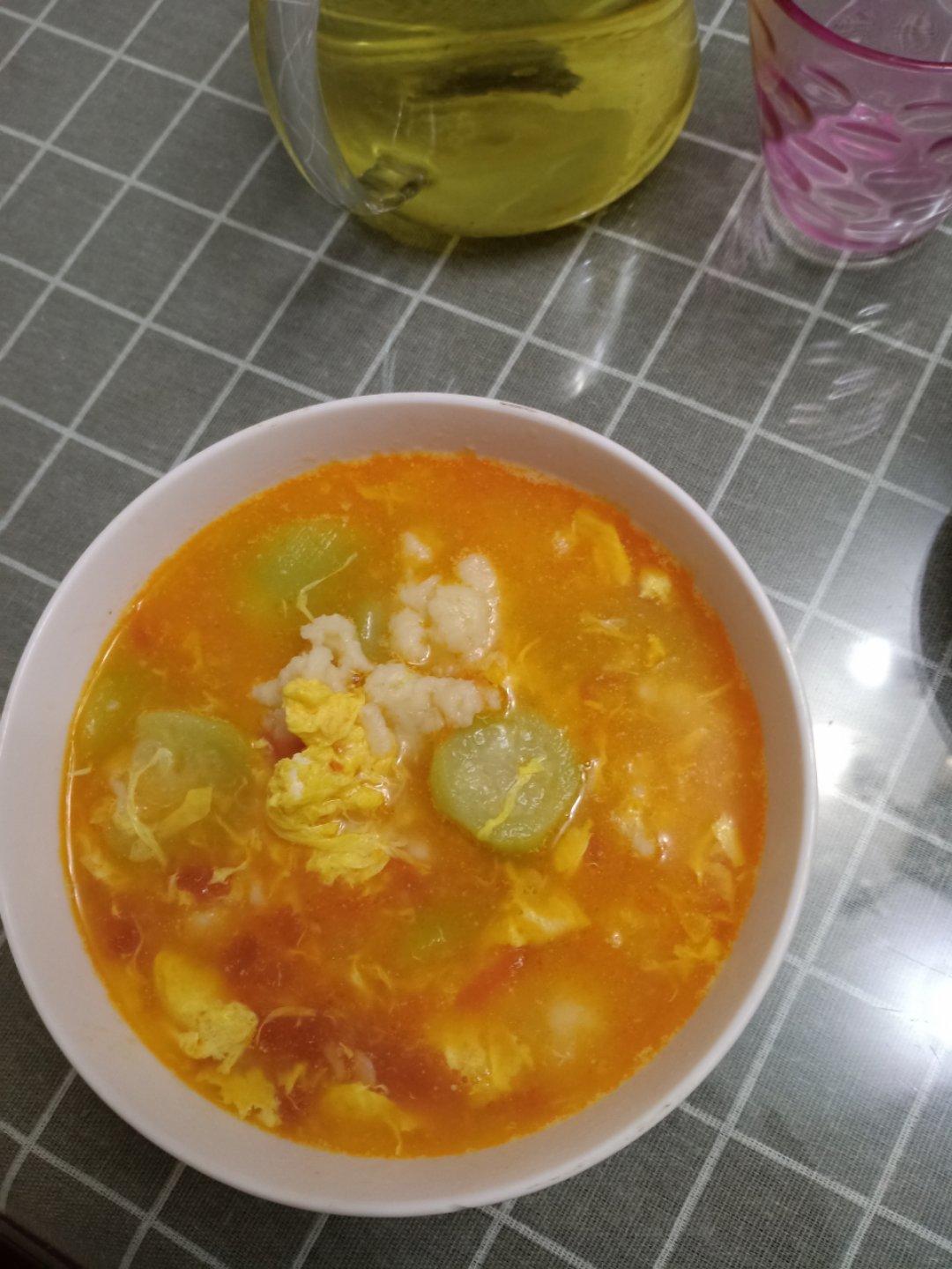 西红柿鸡蛋疙瘩汤