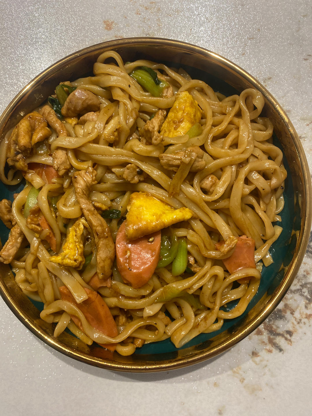 家常肉丝鸡蛋炒面