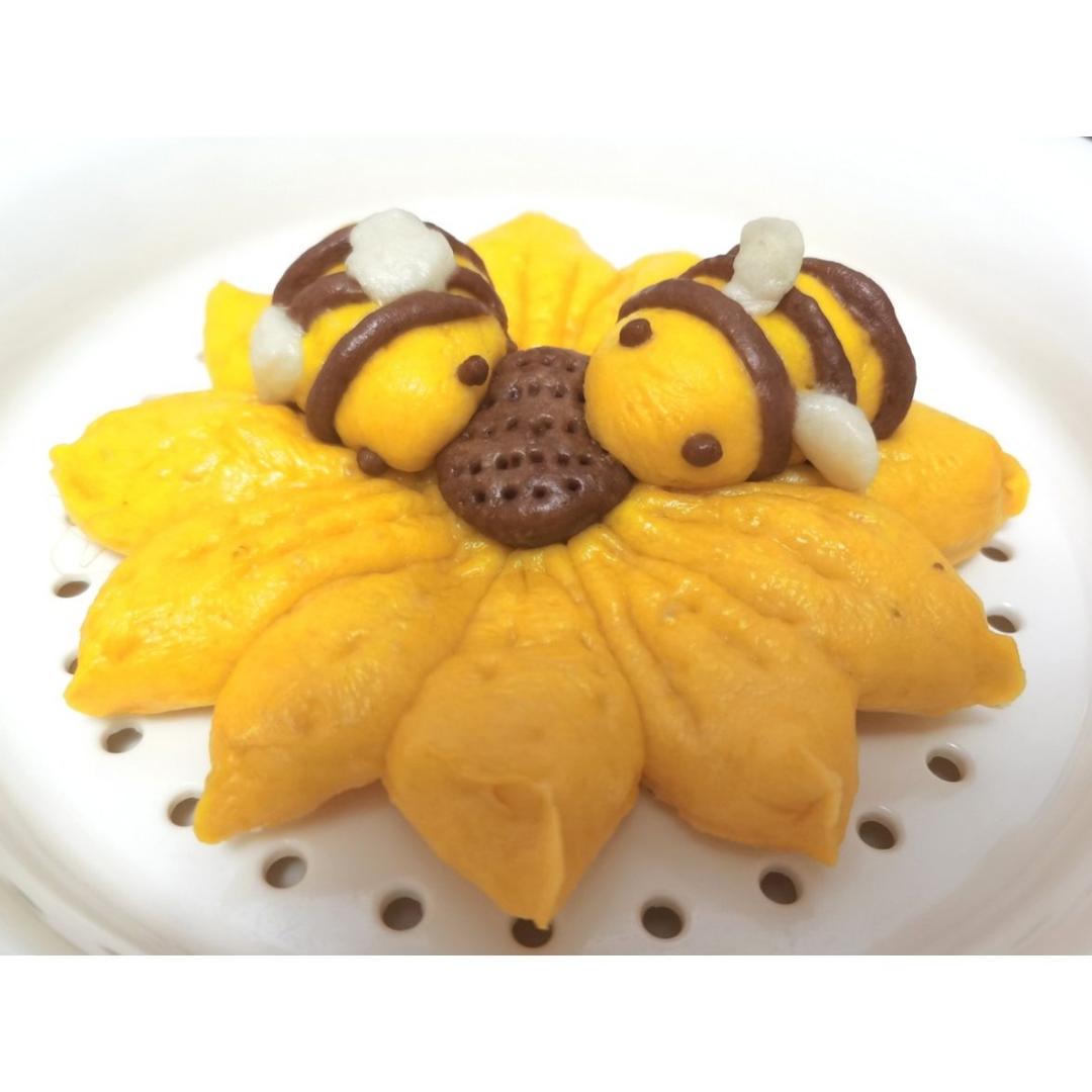 【向日葵蜜蜂馒头】像玩一样的做美食，孩子特爱吃！