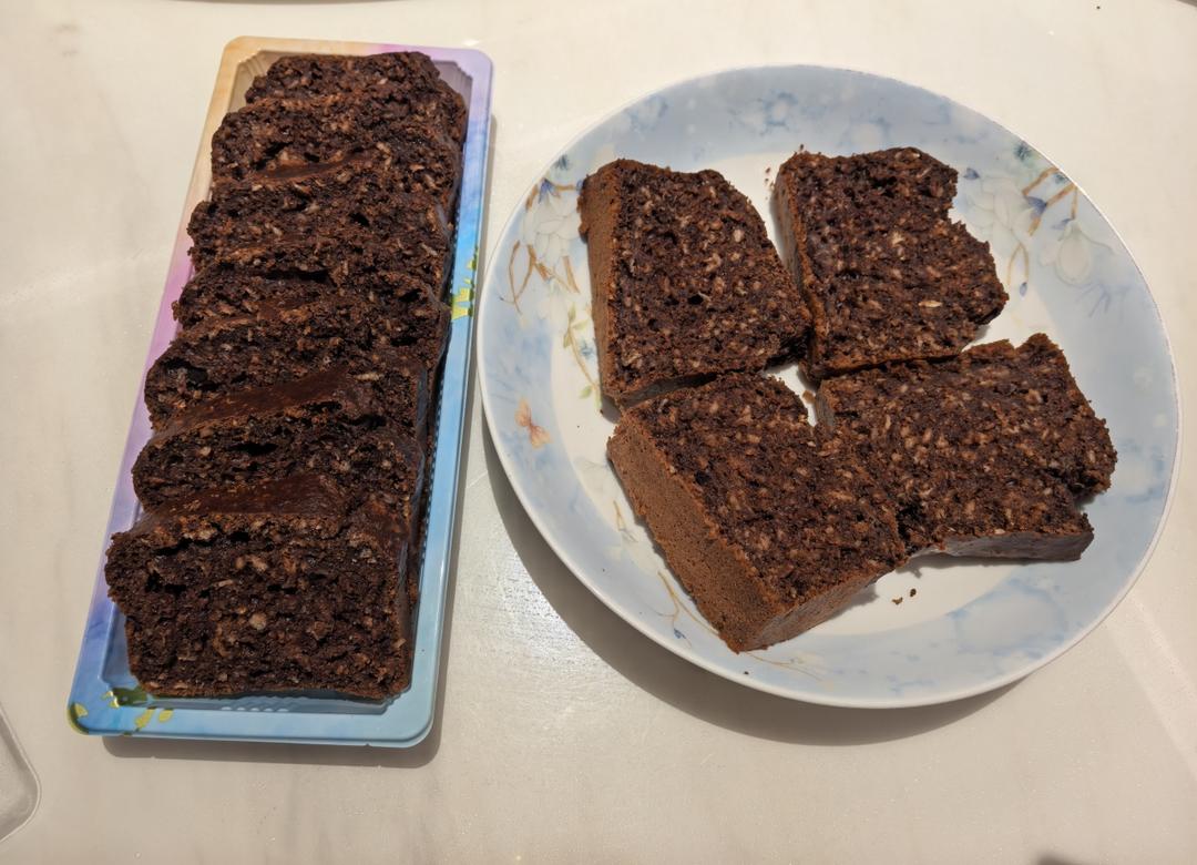 减脂期可冲！低糖低油巧克力香蕉磅蛋糕