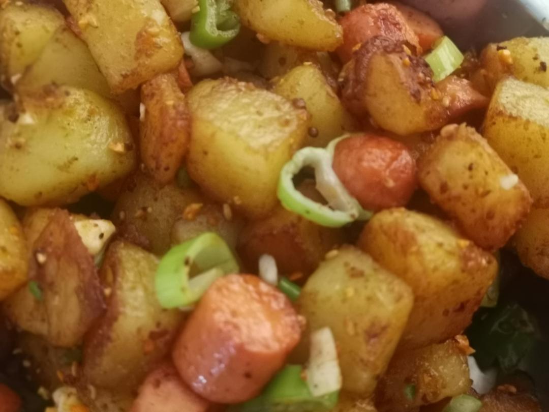 烧烤风味的土豆小香肠