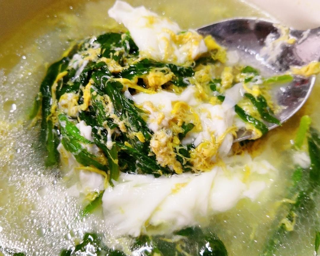 艾叶滚蛋花汤的做法