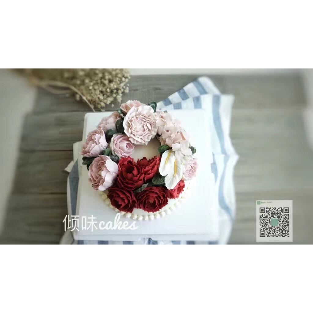 韩式豆沙裱花蛋糕