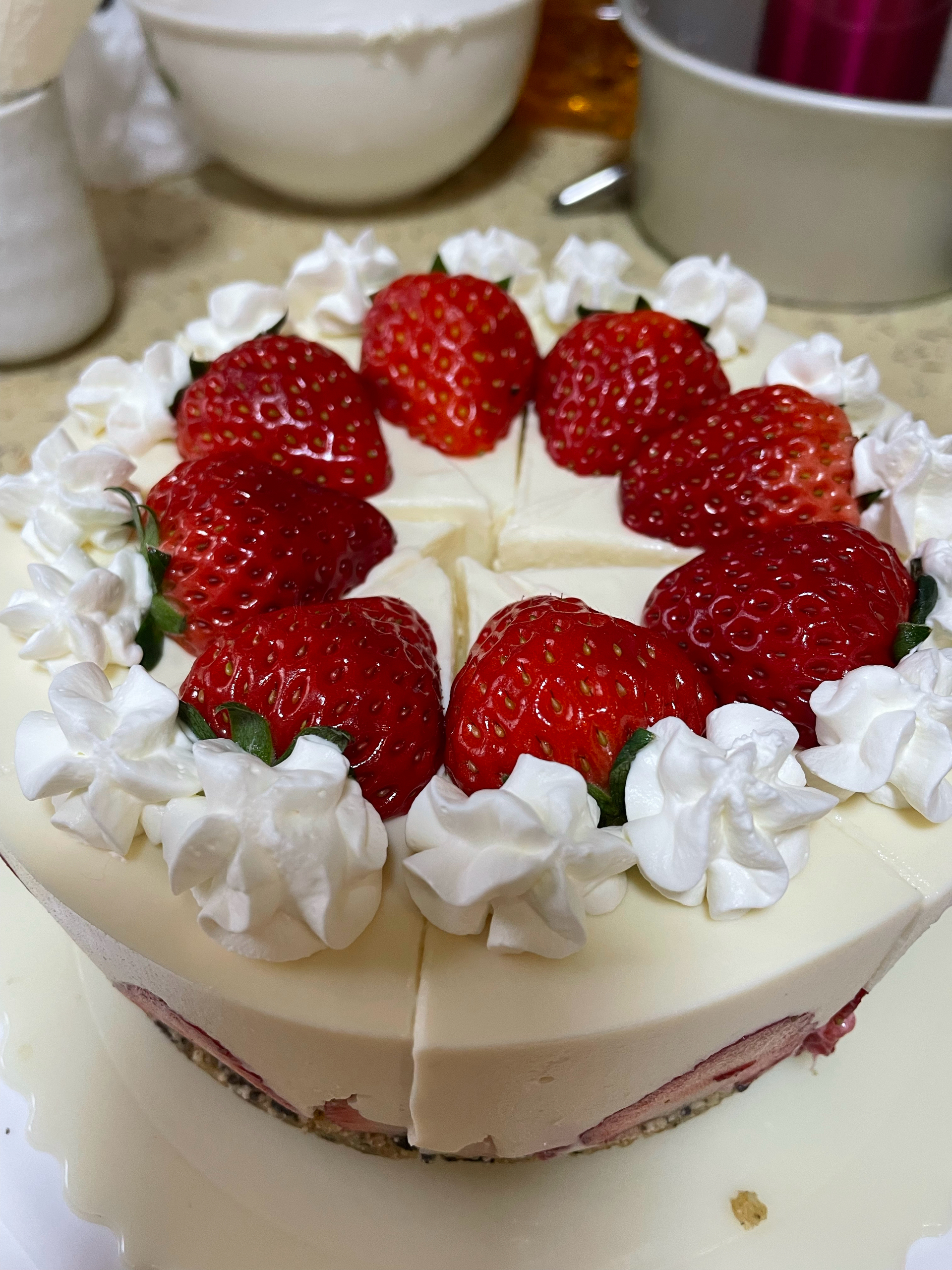 超简单的草莓芝士蛋糕