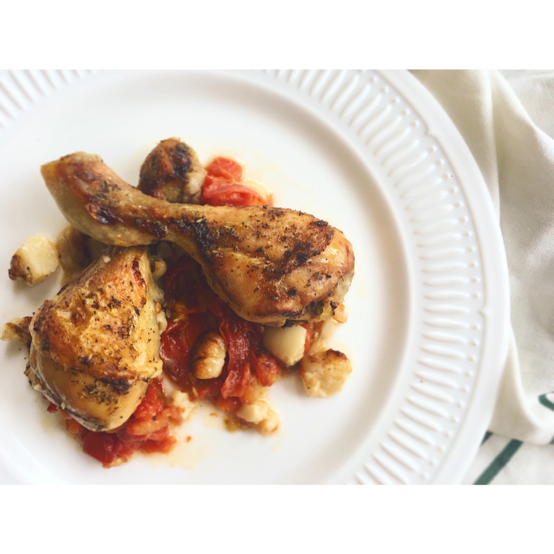 香蒜蕃茄烤鸡腿