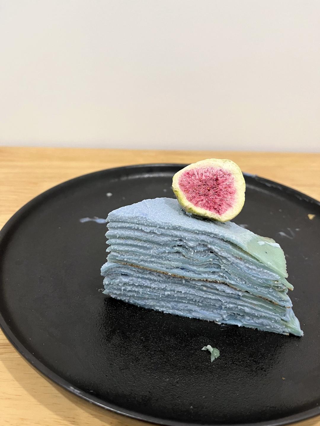 海蓝之谜——蝶豆花海盐千层蛋糕