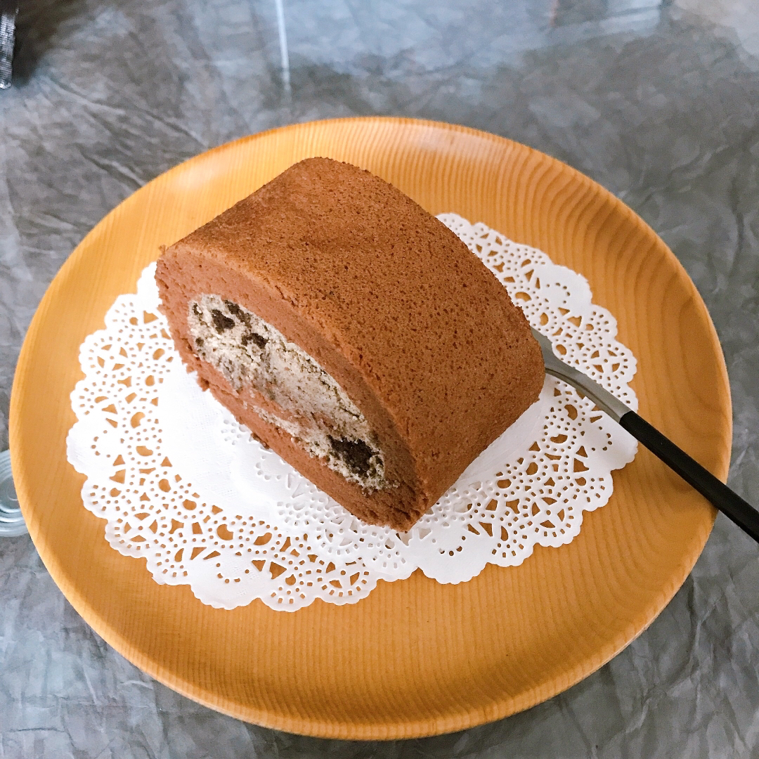 超好吃—摩卡可可奥利奥咸奶油蛋糕卷