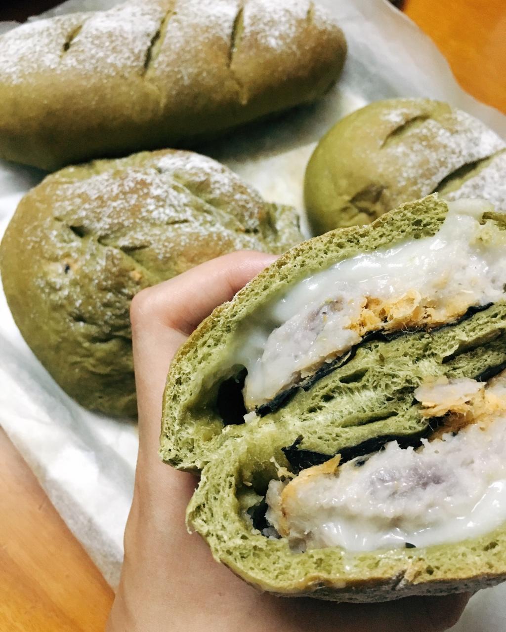 芋泥肉松麻薯软欧