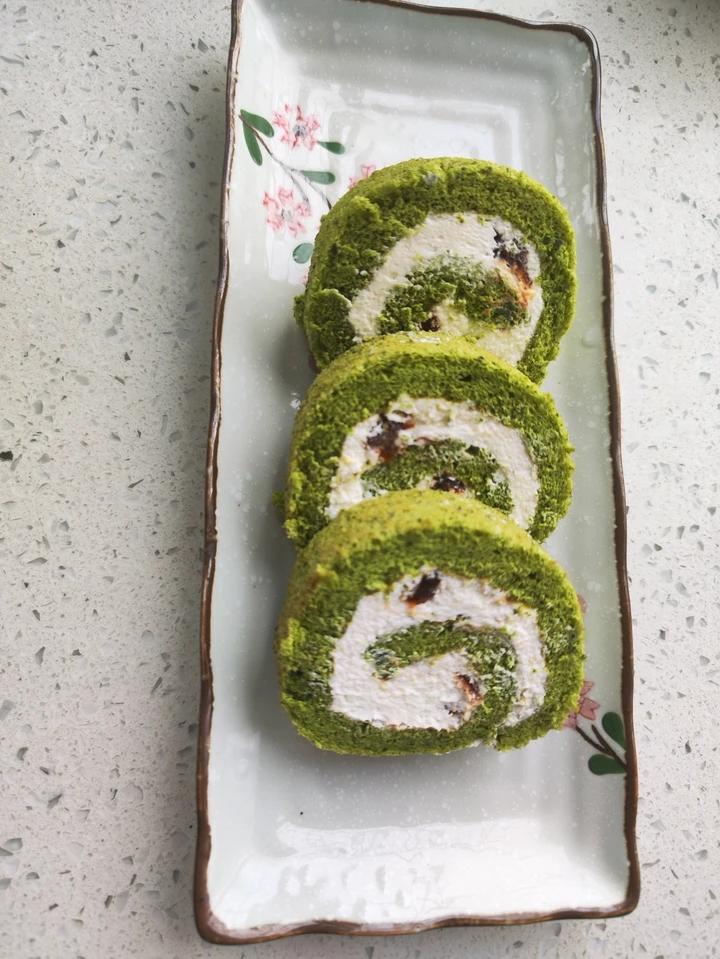 抹茶红豆蛋糕卷