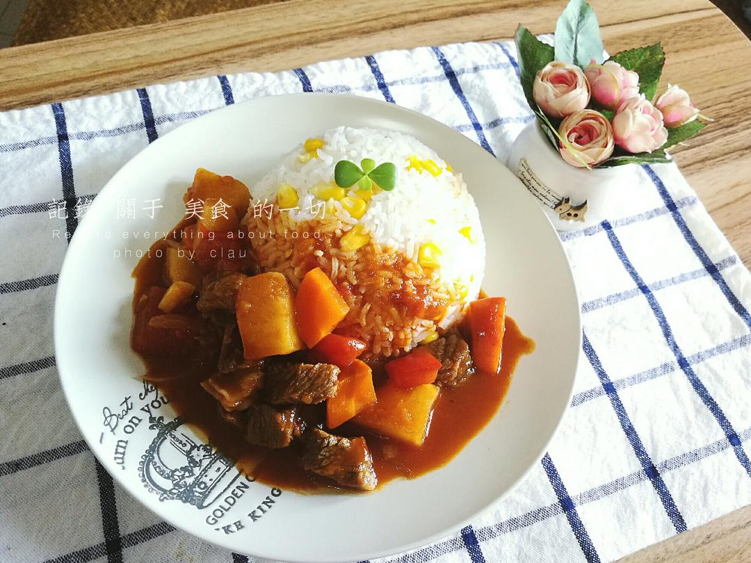 番茄滑蛋牛肉饭