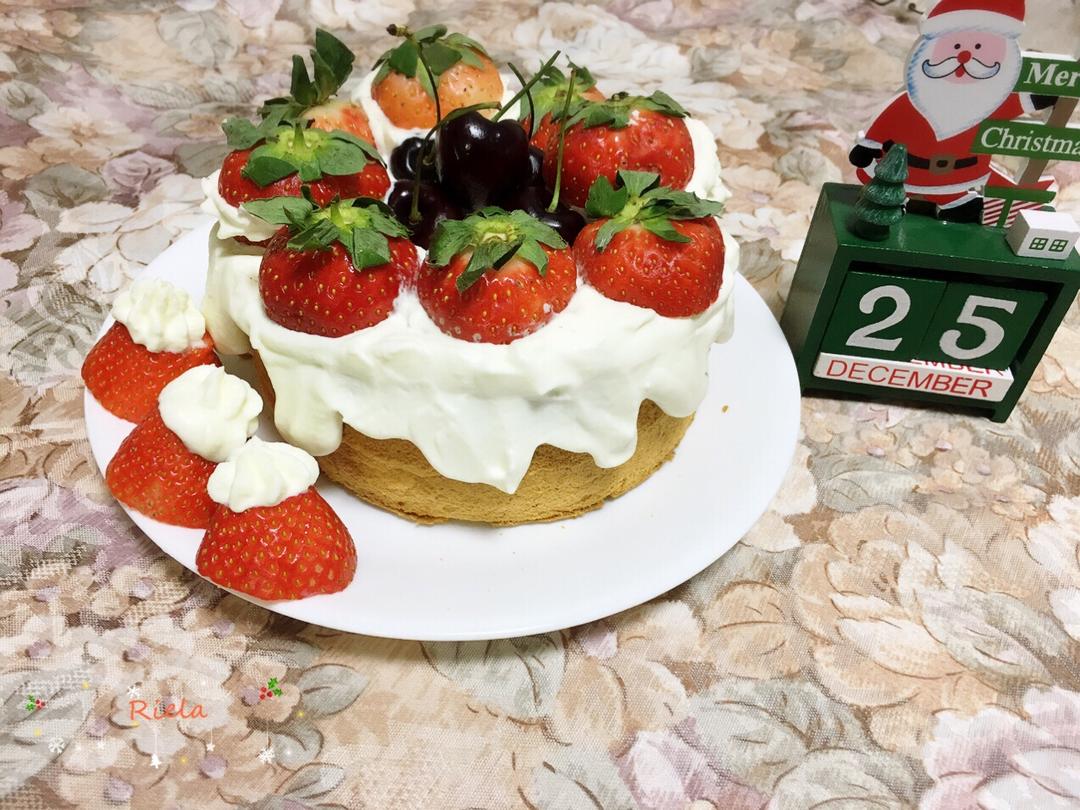 圣诞草莓雪人裸蛋糕～超简单懒人版