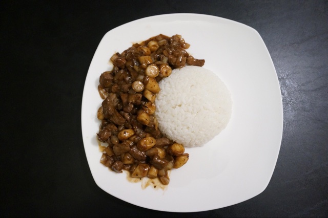 黑椒年糕牛肉粒