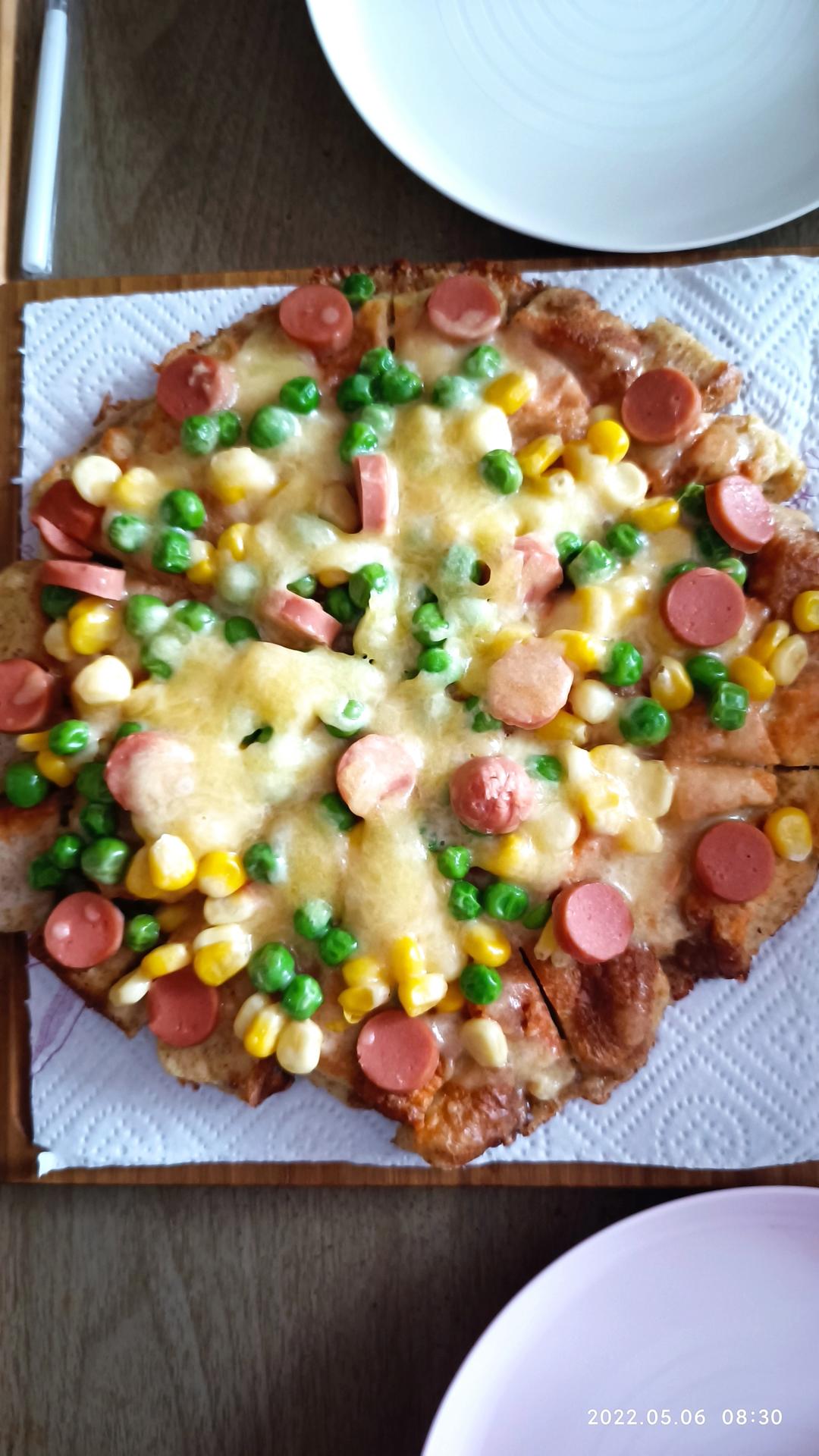 平底锅版全麦吐司丁披萨（消耗吐司，方便快手好吃）