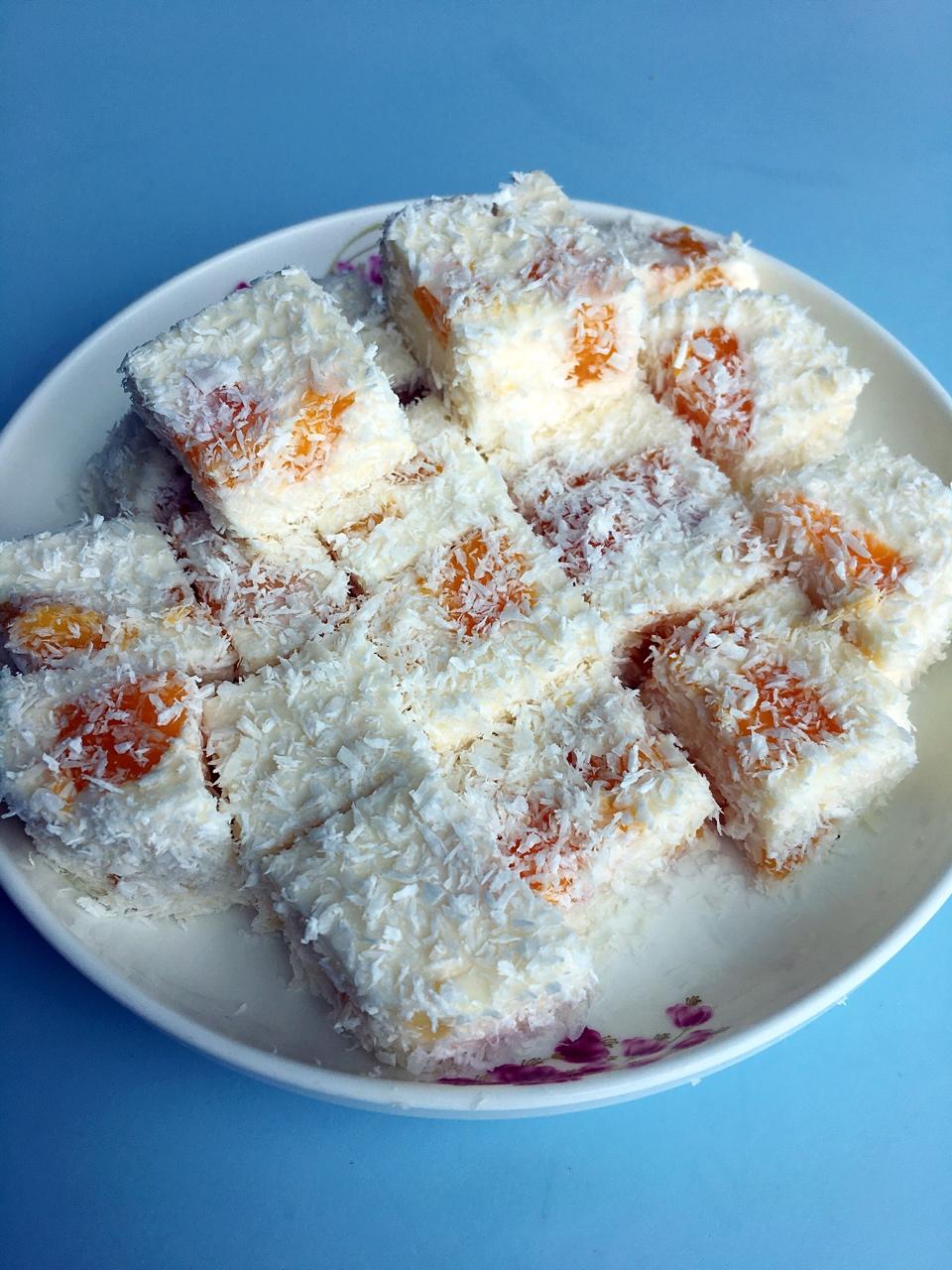 一滴水_hqtc做的粒粒芒果椰汁冻糕