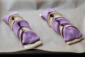 紫薯双色辫子豆沙面包（2股不用编的辫子）B88的做法 步骤11