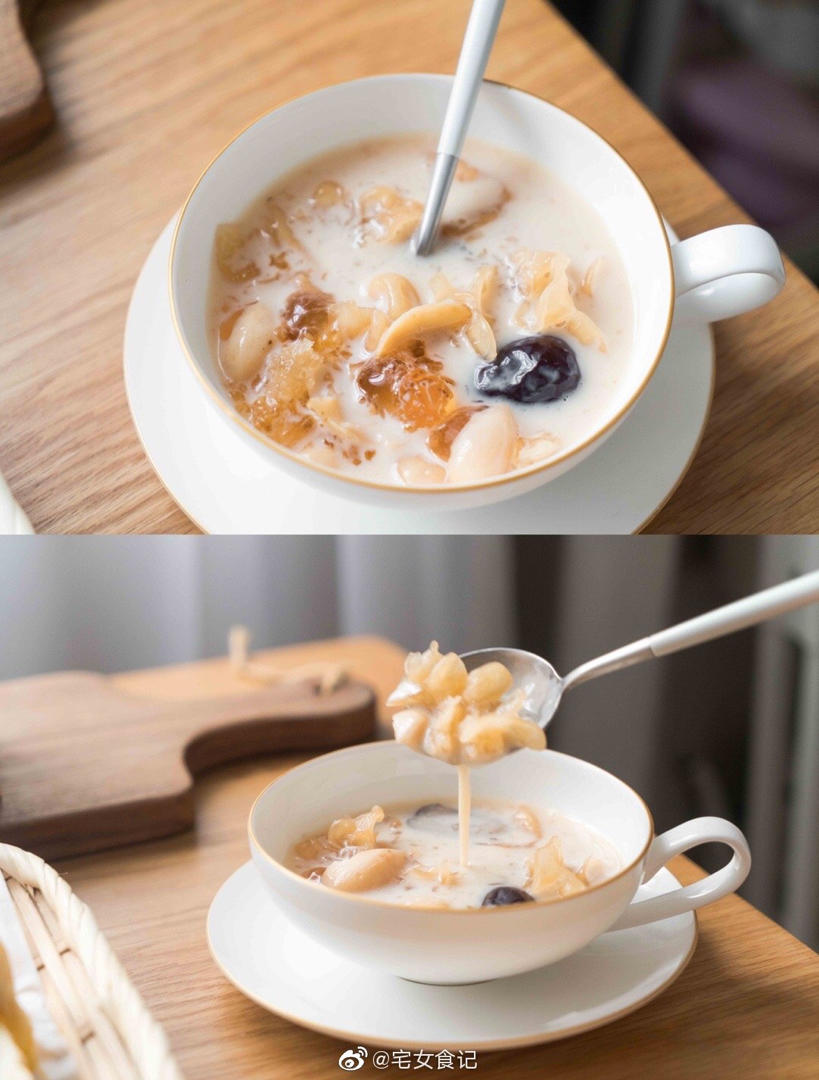 桃胶红豆羹