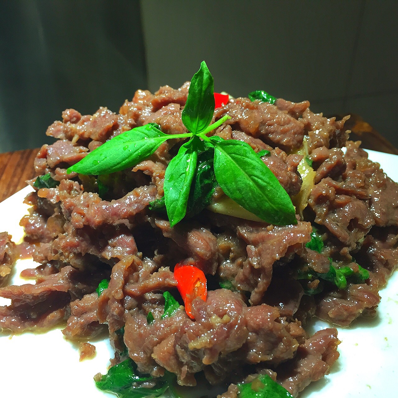 潘庄做的罗勒炒牛肉