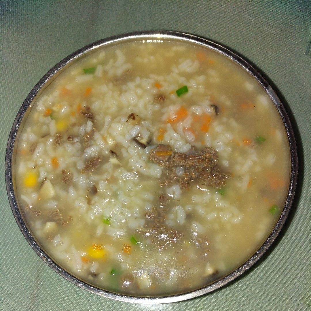 黑盲做的香菇牛肉粥