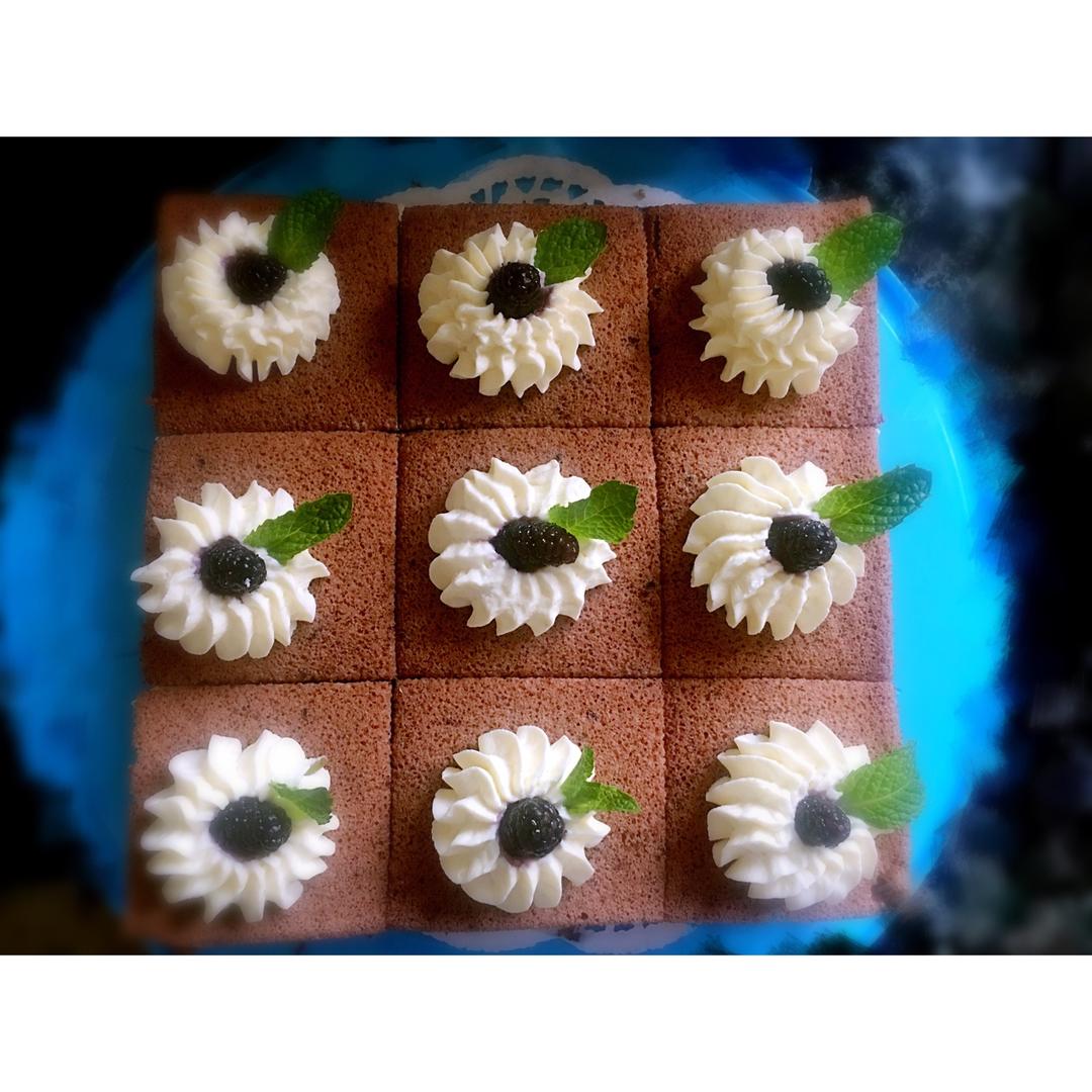 谢凌虹做的可可方形装饰蛋糕