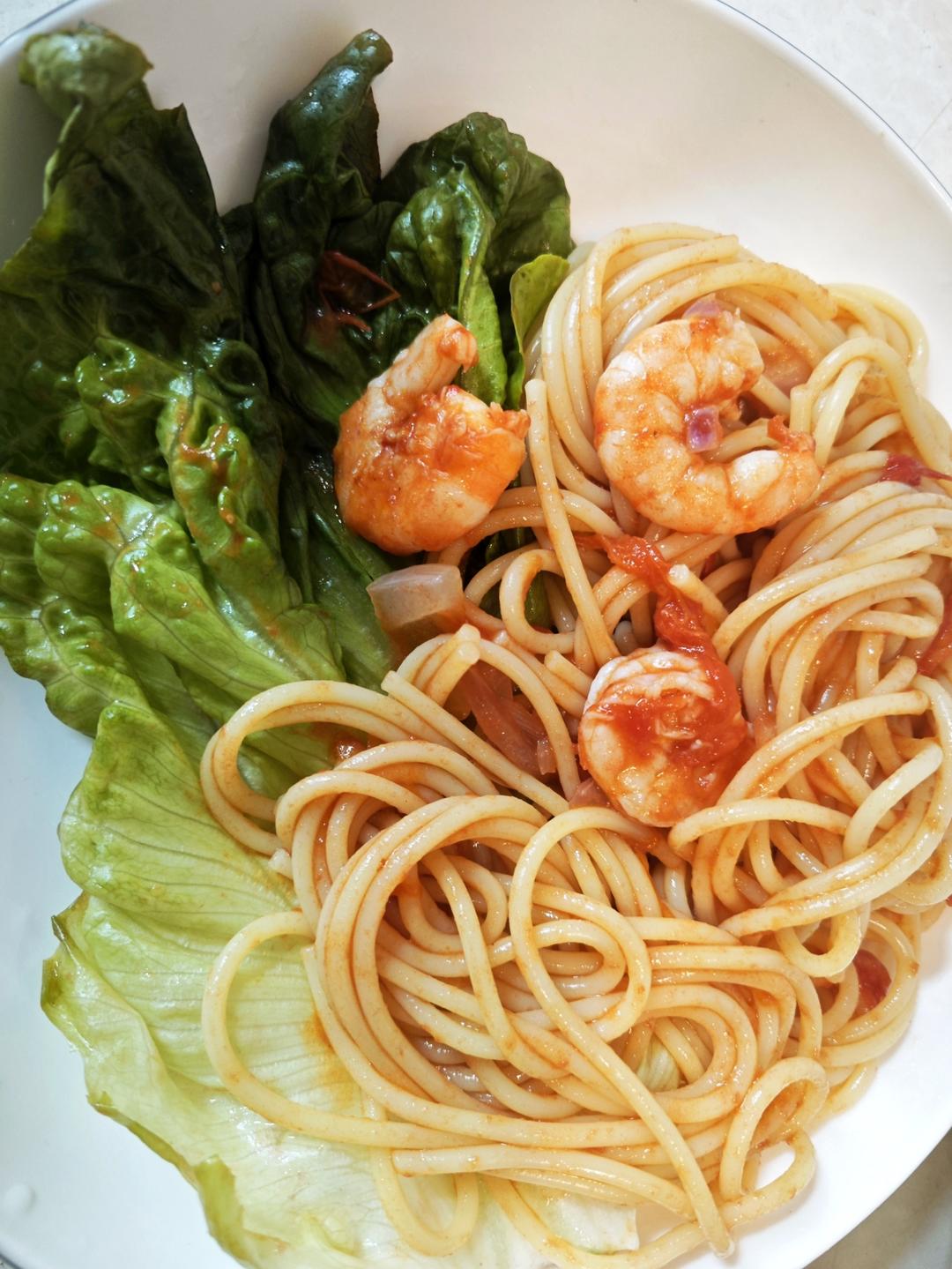 浓郁鲜香的番茄虾仁意大利面🍝好吃有营养