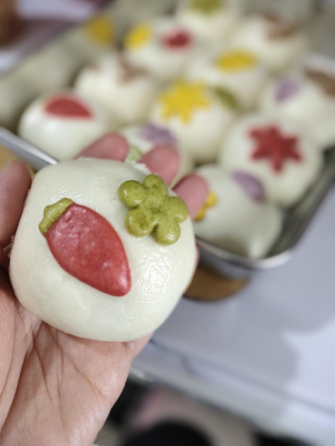 挤挤蔬菜蜜豆馒头