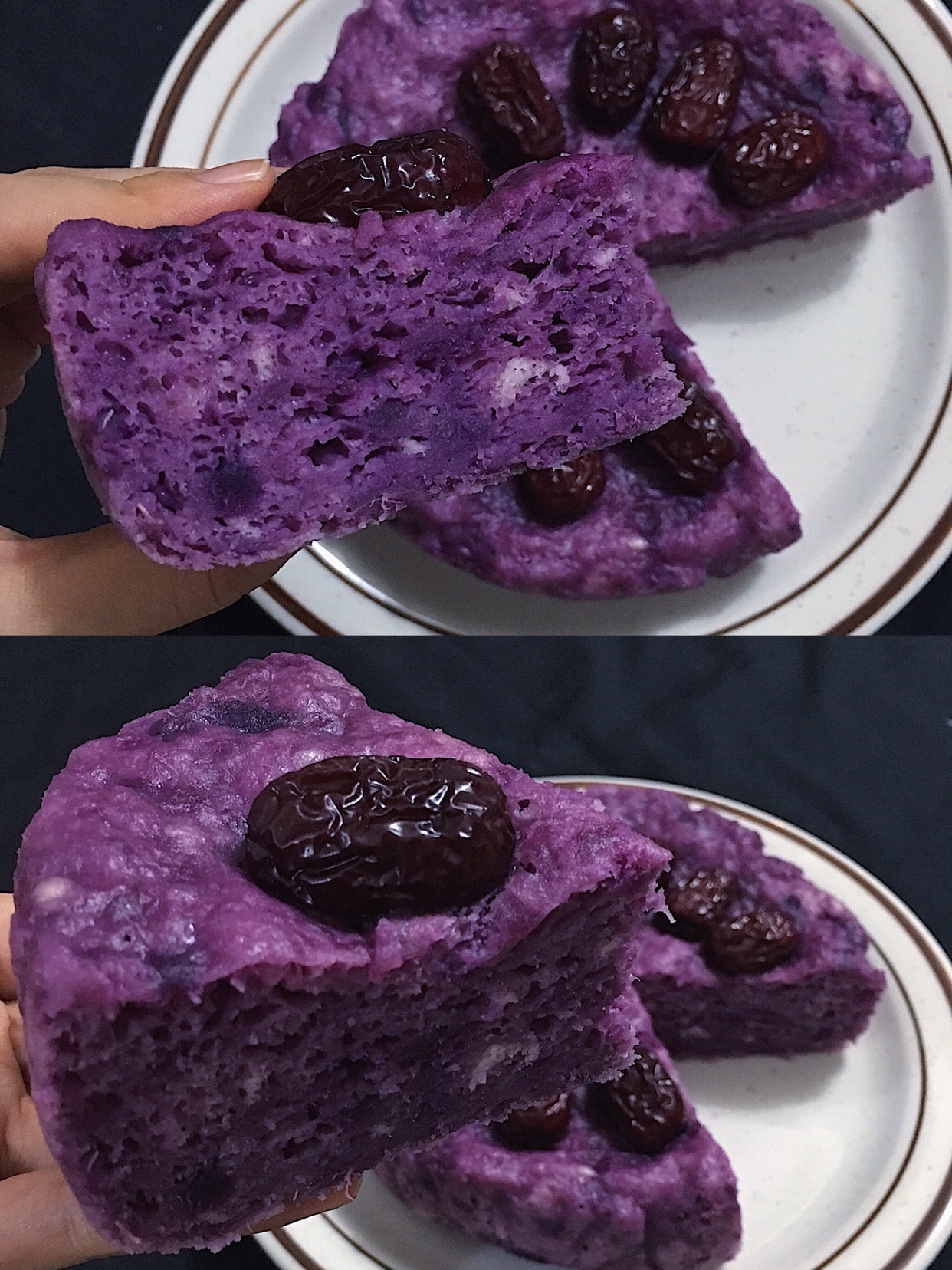 零难度Q弹松软紫薯发糕‼️老少皆宜中式糕点
