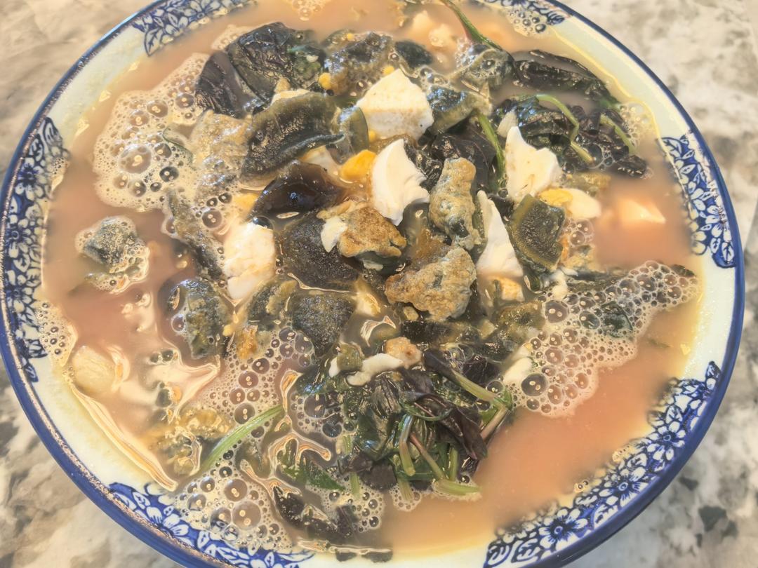 上汤红苋菜，拌饭都好吃😄