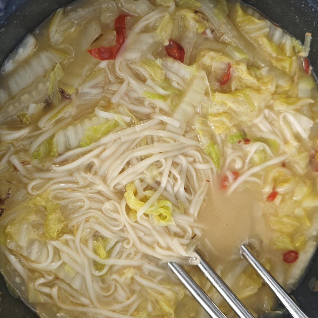 白菜肉末炝锅面