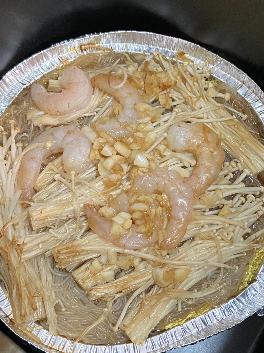 【北鼎空气炸烤箱食谱】虾滑金针菇粉丝煲