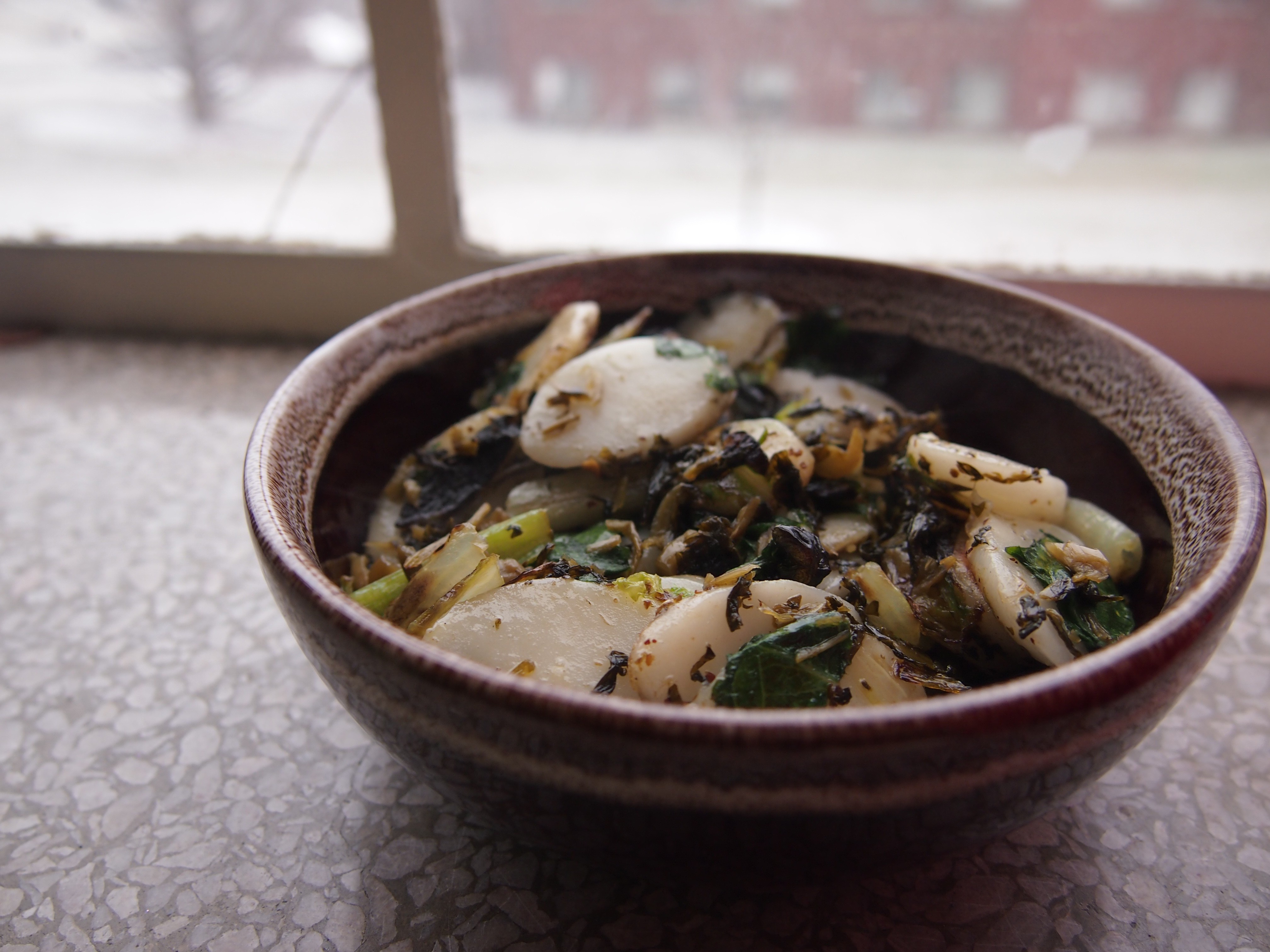青菜肉丝炒年糕