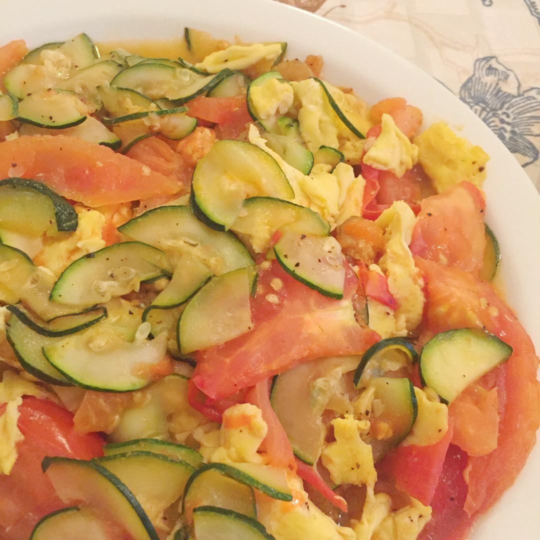 鸡蛋海米炒西葫芦 Dried Shrimp with Zucchini