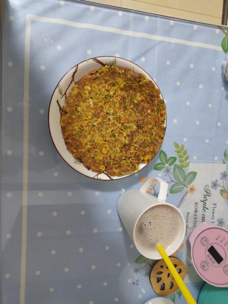 豆腐鸡蛋蔬菜饼（减脂少油高蛋白营养早餐）