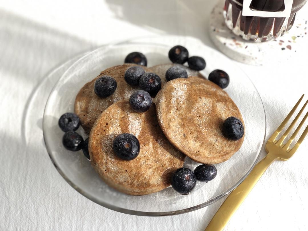 减脂100%全麦黑芝麻松饼（快手）