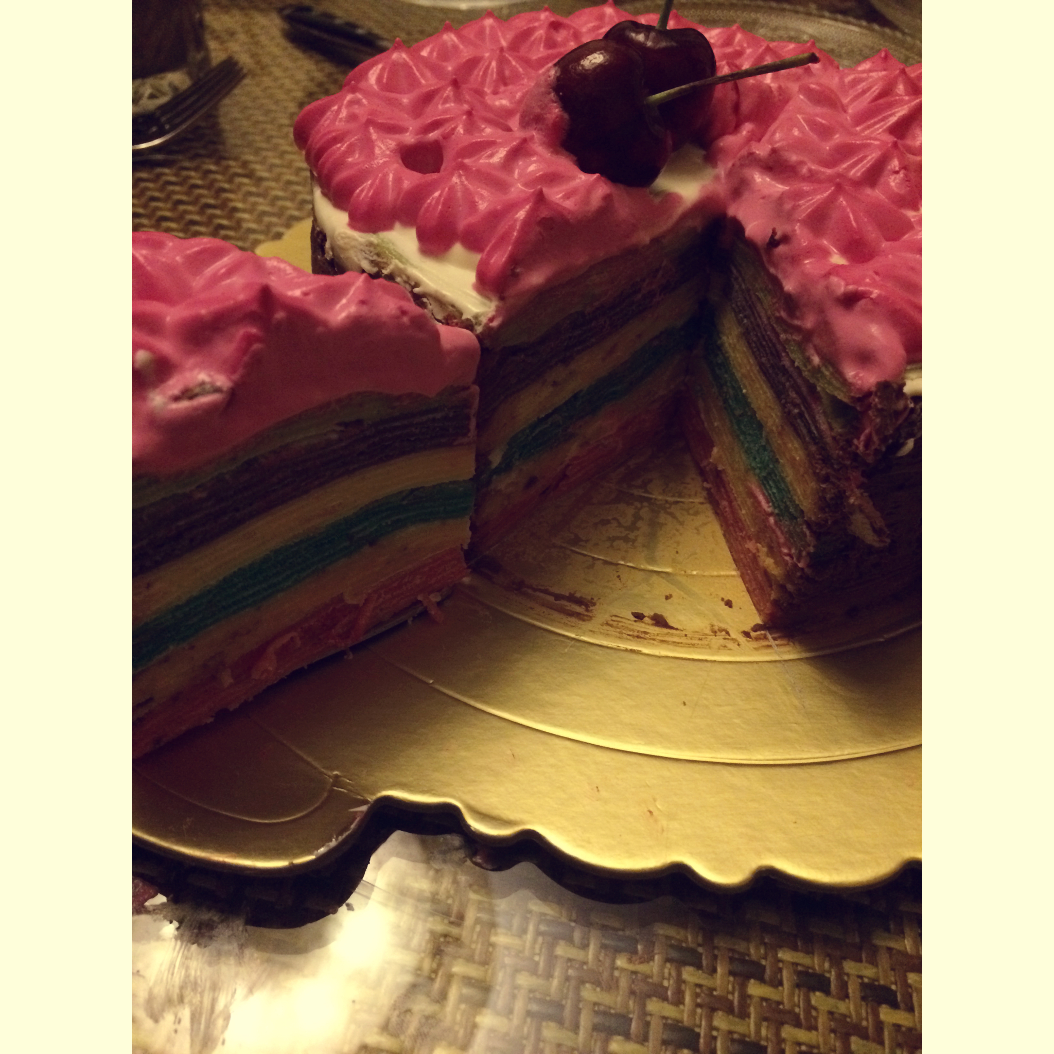 彩虹千层蛋糕 彩虹可丽饼(Mille Crepe Cake)