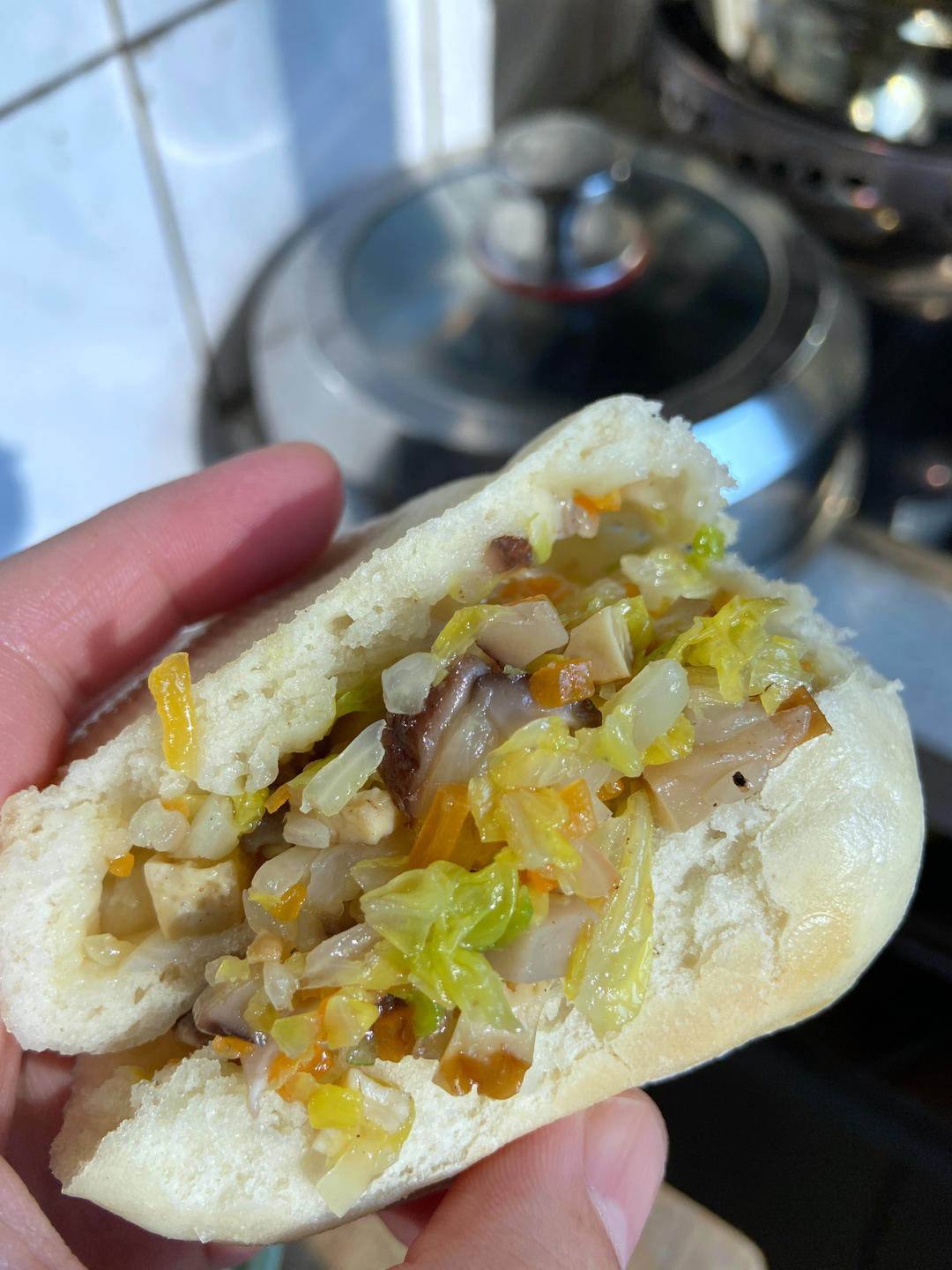 白菜什锦素包子