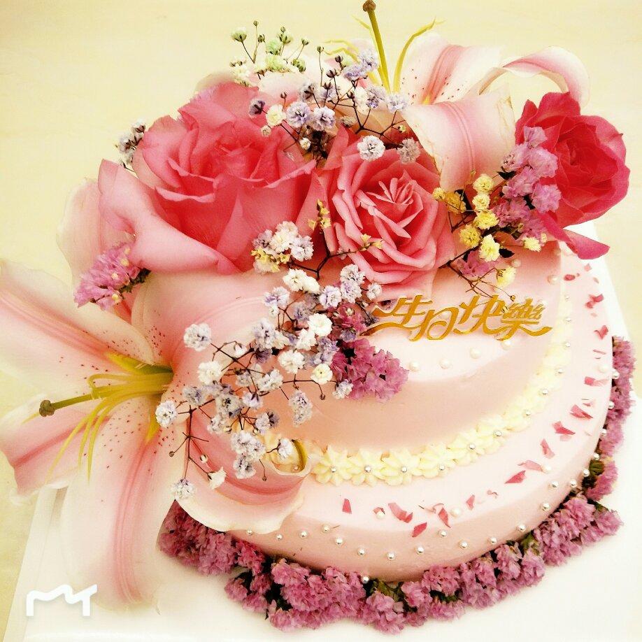 双层戚风水果蛋糕打桩