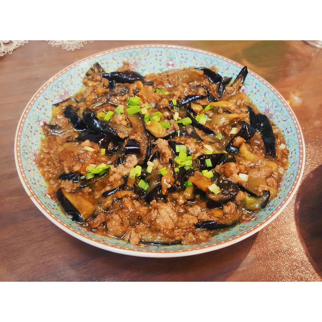 红烧肉沫茄子