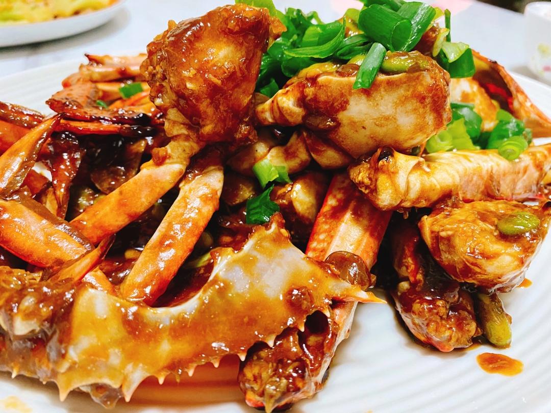 梭子蟹炒毛豆