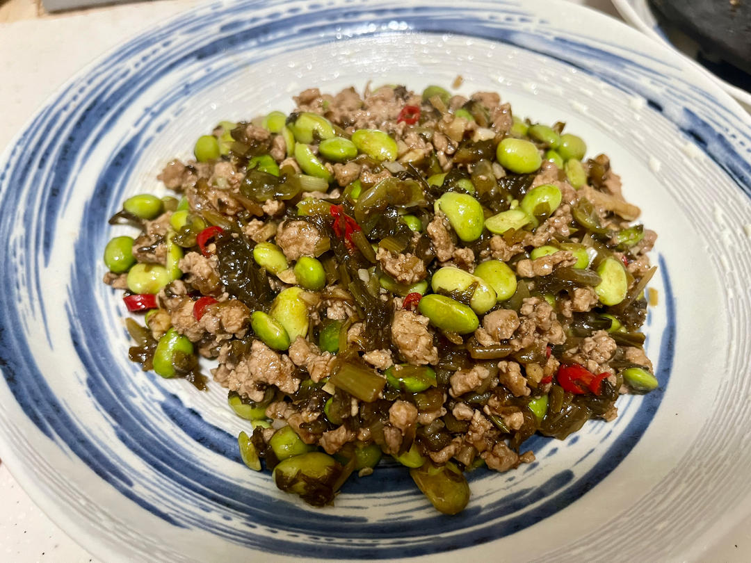 肉沫炒毛豆｜下饭神器