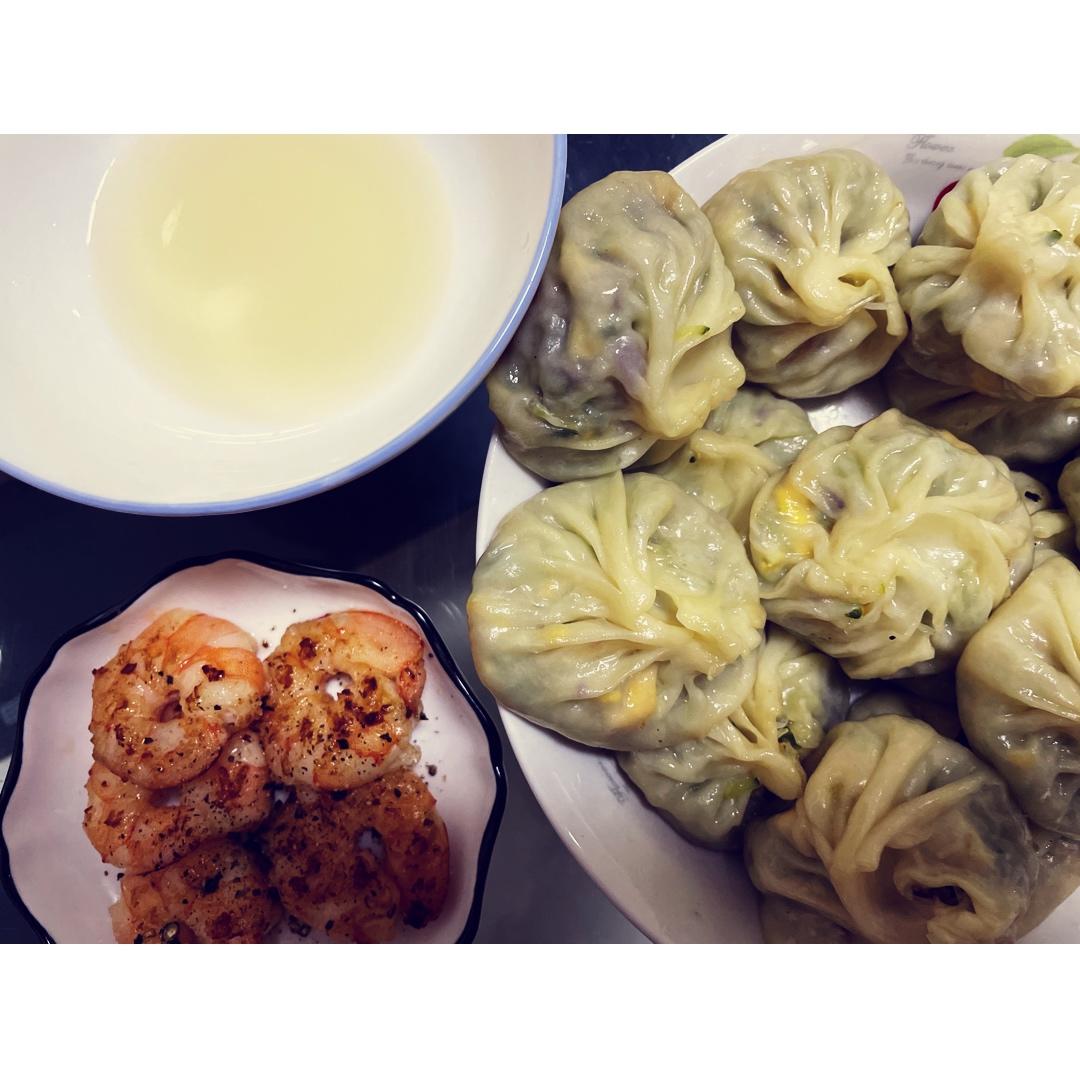 懒人版【黄瓜鸡蛋虾仁馅生煎包】