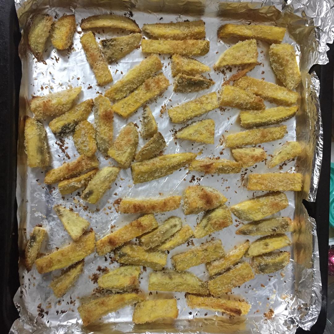 椰蓉烤红薯条（健康夜宵）