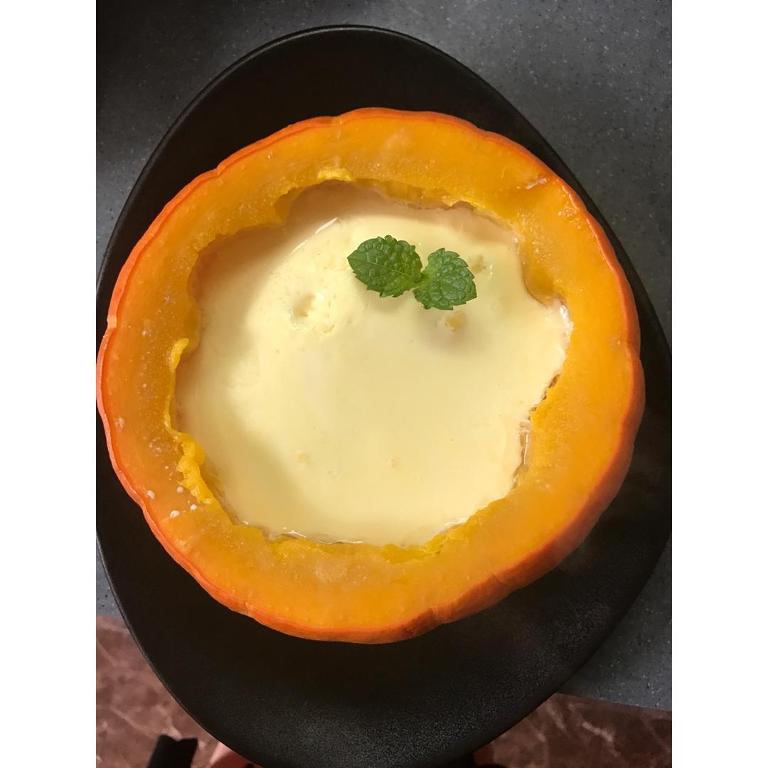 honey随便吧做的小南瓜牛奶蒸蛋