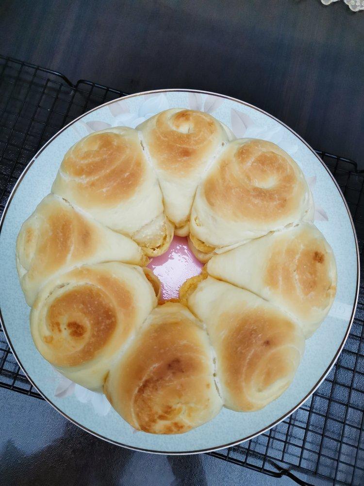 中筋面粉也可以做面包-中种椰蓉/红豆花环中筋粉面包