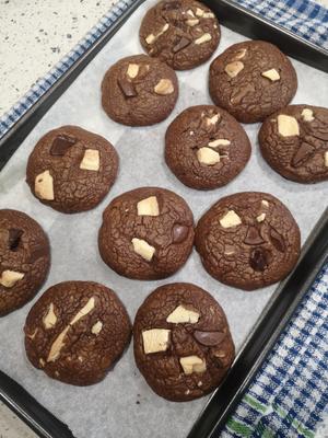 双重浓郁巧克力曲奇(Double chocolate chip cookies)的做法 步骤8
