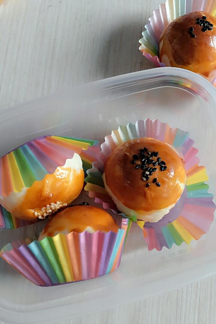 蛋黄酥~紫薯、抹茶、原味~花好月圆，中秋快乐~内附一次做六色蛋黄酥方法~